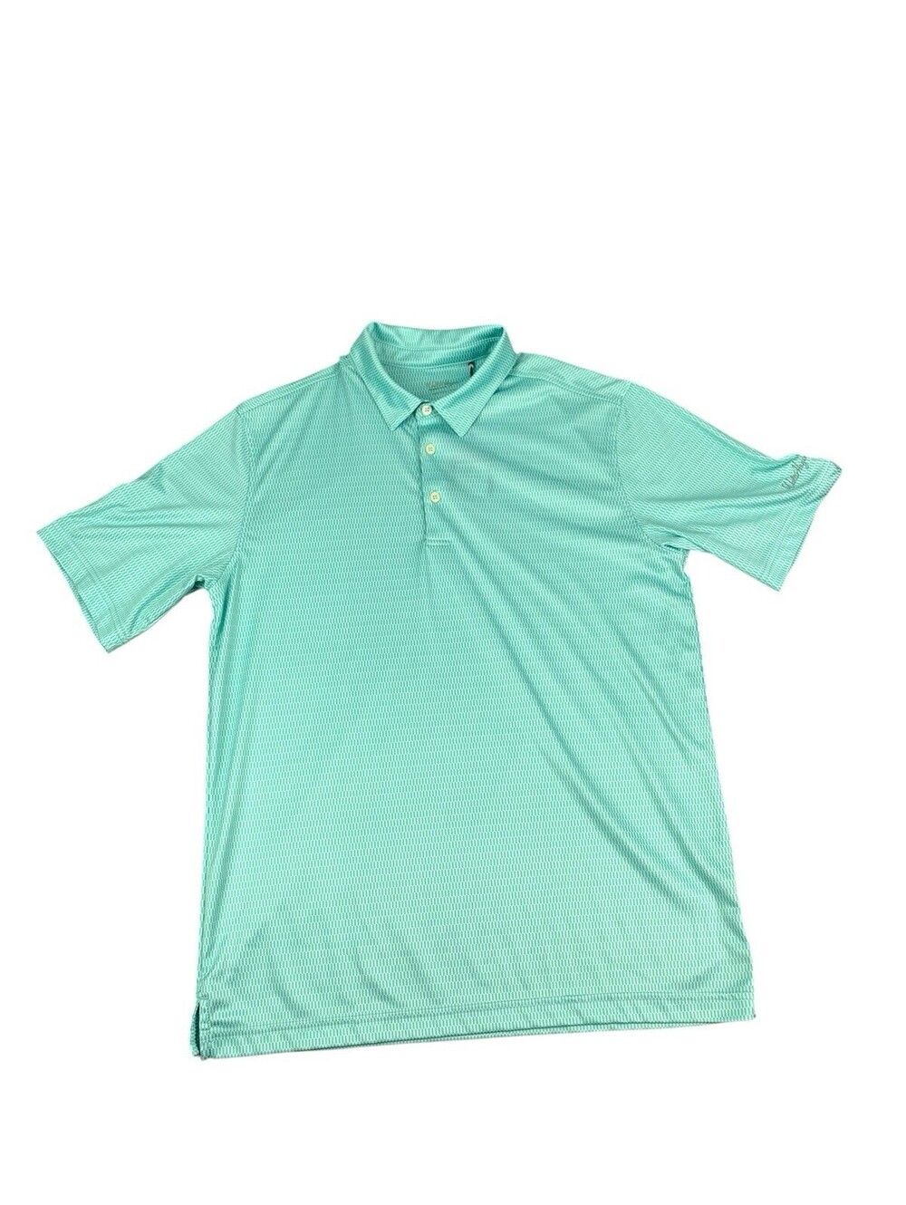 Walter Hagen Essentials Polo Shirt, Mint Green Geometric, Men's Size Medium, NEW